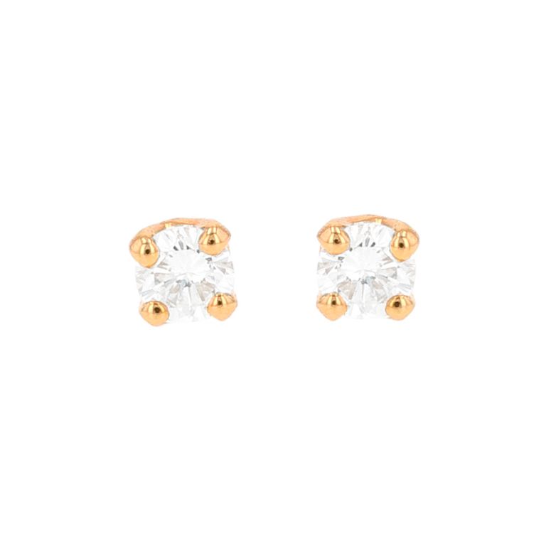 Boucles d'oreilles diamants 0.20 carat or jaune 0.81g